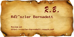 Röszler Bernadett névjegykártya